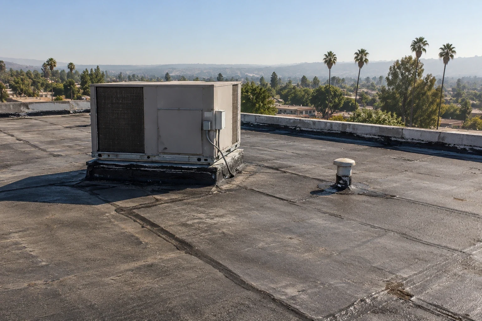 Modified bitumen commercial roof